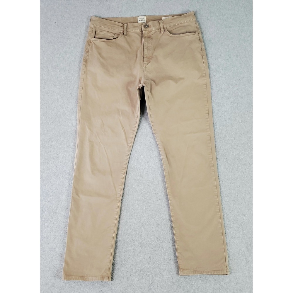 Flint and Tinder Pants Fits 36x31 (Tag Sz 36X32) Tapered Fit Chino Casual Beige